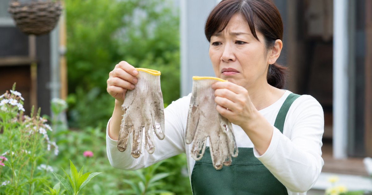 古い薄いガーデニング手袋がすぐ破れてしまう問題シーン