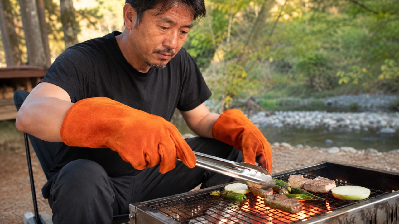耐熱グローブとミトンを比較する手元