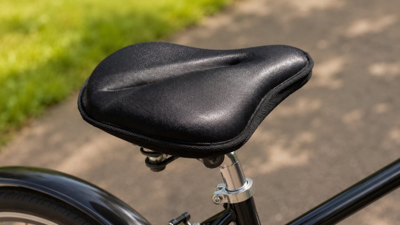 走行中に前にズレてしまったサドルクッションに困る自転車ユーザー